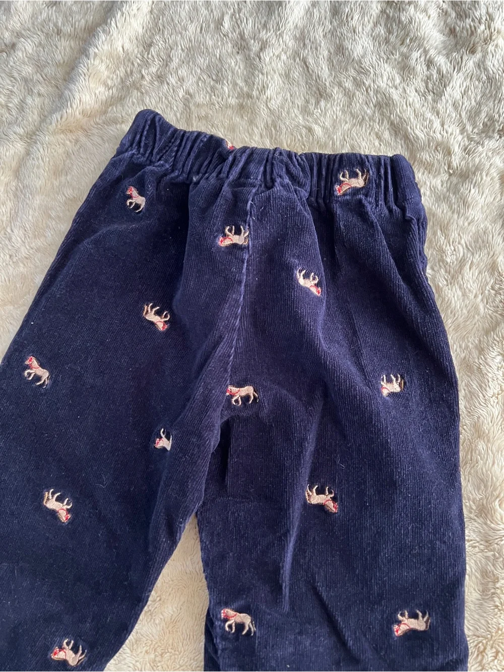 HARTSTRINGS Girl's Blue Corduroy Embroidered Horse Pants Size 5